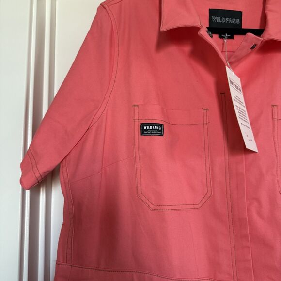 NWT! Wildfang The Essential Coverall Jumper Coral Pink 1X - Picture 9 of 16